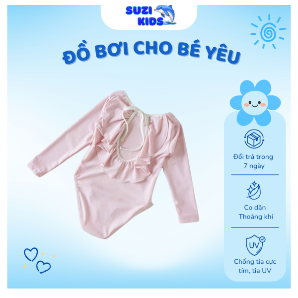 Đồ bơi bé gái liền thân hở lưng đi biển – Suzi Kids - Hình ảnh 2