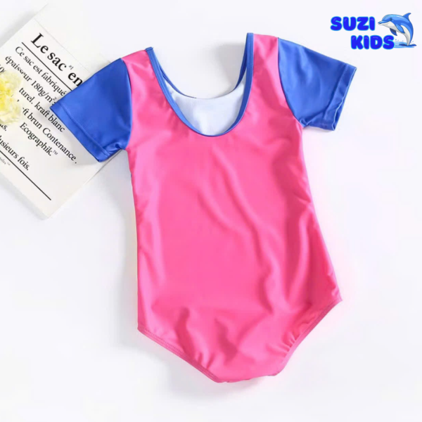 Đồ bơi bé gái liền thân mẫu xanh thỏ hồng - Suzi kids - Hình ảnh 2