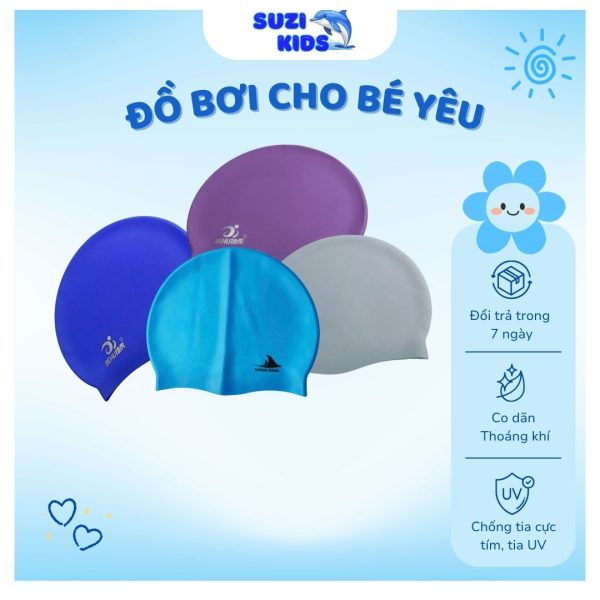Mũ Bơi Trẻ Em SUZI KIDS Chất Liệu Cao Cấp, Chống Tia UV, Không Thấm Nước hot 2025