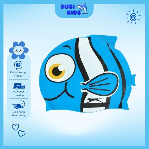 Mũ Bơi Trẻ Em SUZI KIDS Chất Liệu Cao Cấp, Chống Tia UV, Không Thấm Nước hot 2025 - Hình ảnh 5