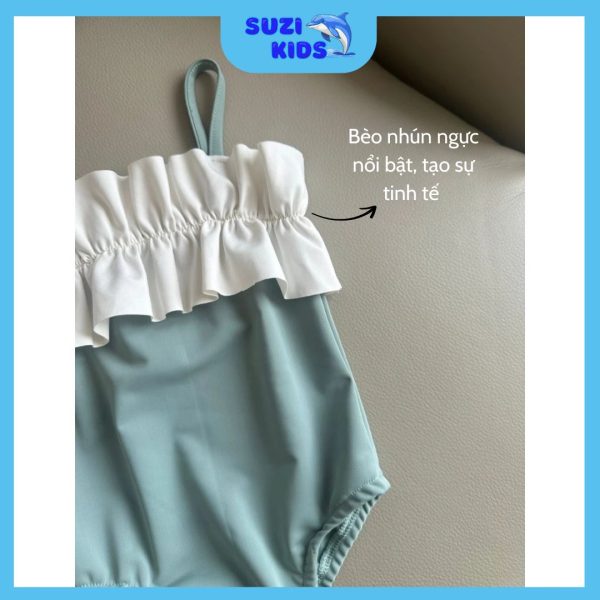 Đồ bơi bé gái hai dây bèo nhún- Suzi Kids - Hình ảnh 3