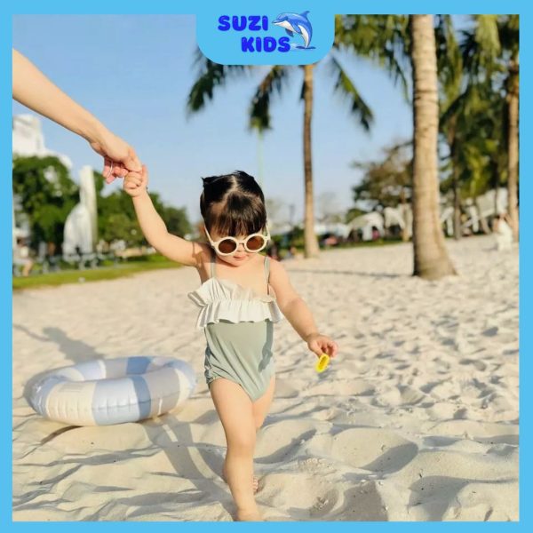 Đồ bơi bé gái hai dây bèo nhún- Suzi Kids - Hình ảnh 4