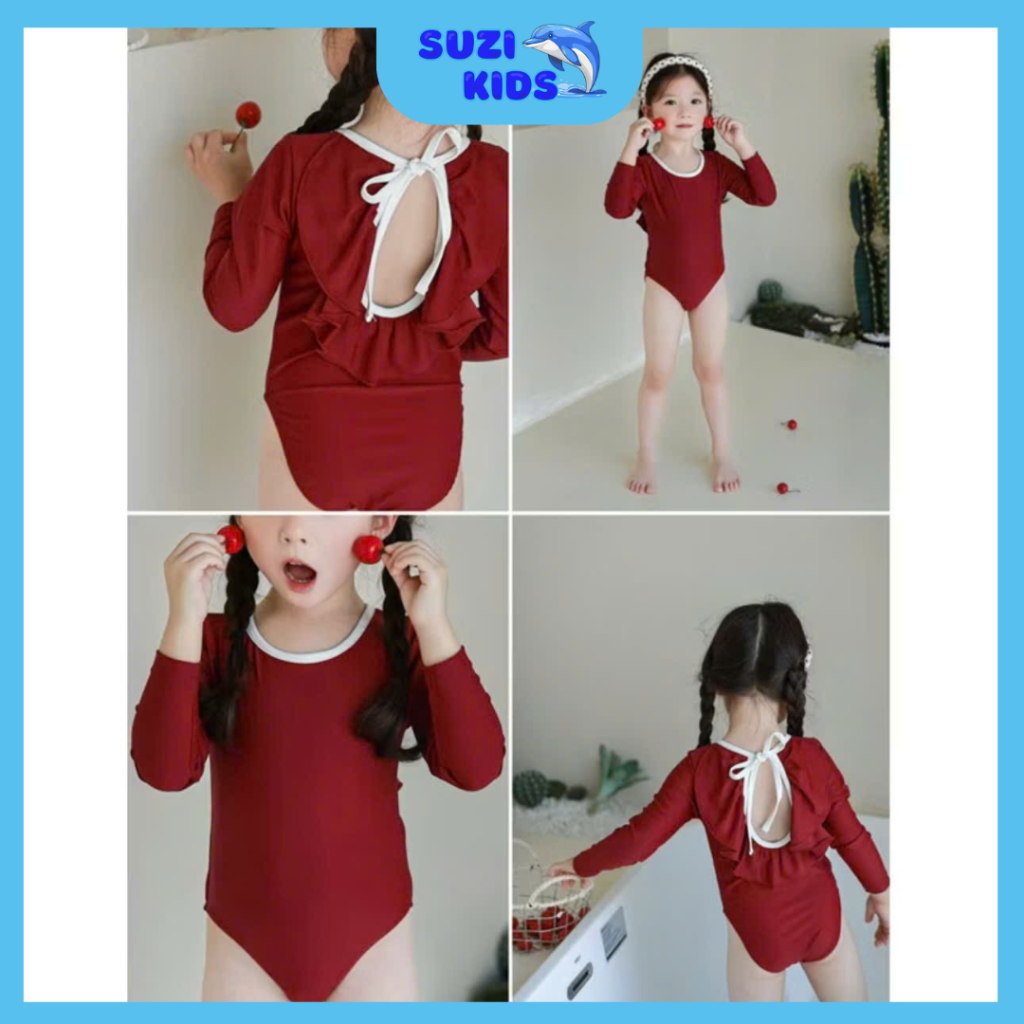 Bộ Đồ Bơi Dài Tay Cho Bé Gái