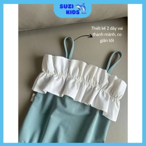 đồ bơi bé gái 2 dây thiết kế bèo nhún tạo sự tinh tế