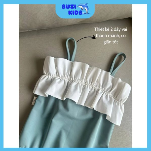 đồ bơi bé gái 2 dây thiết kế bèo nhún tạo sự tinh tế