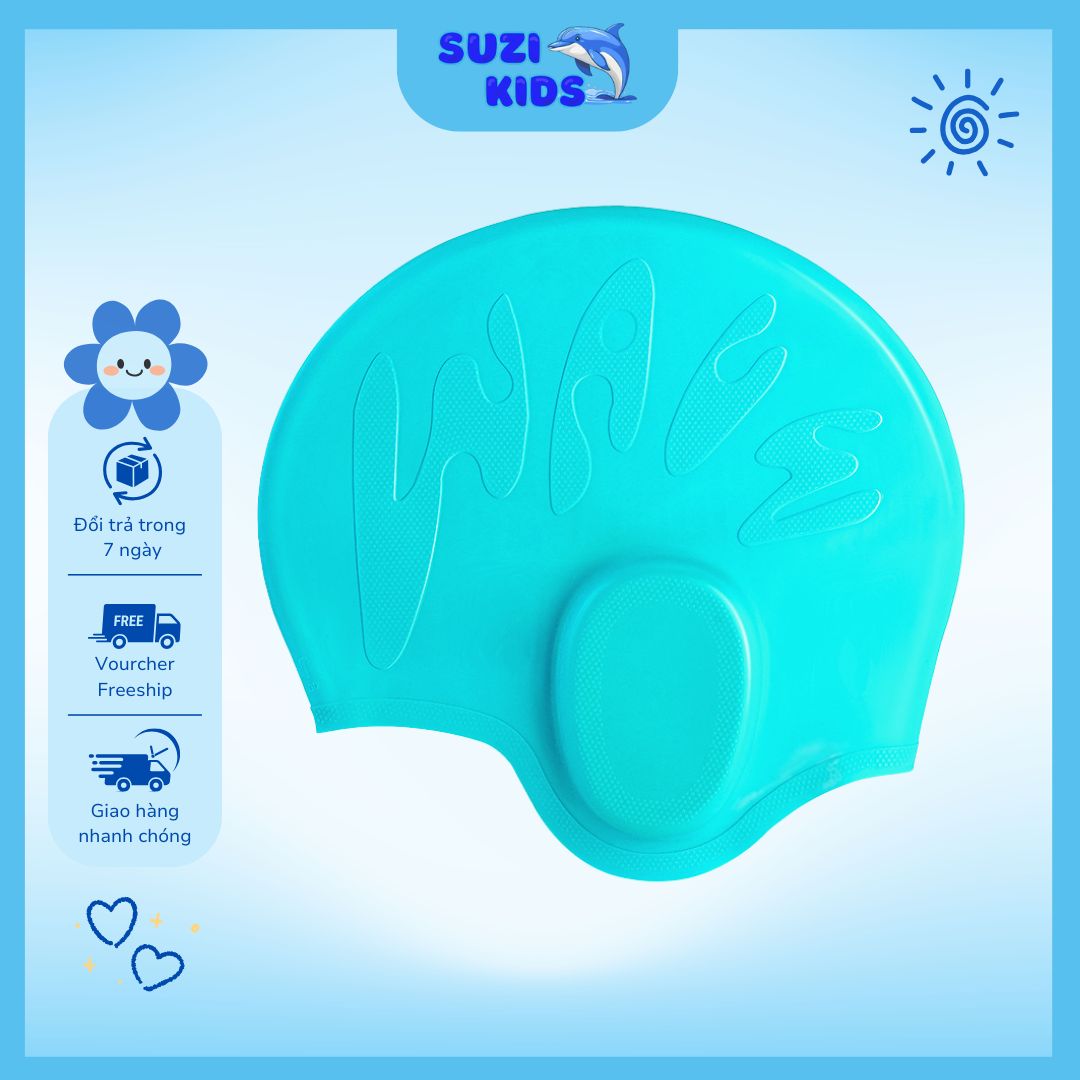 Mũ bơi che tai cao cấp chống nước SUZIKIDS mu-boi-che-tai-chong-nuoc