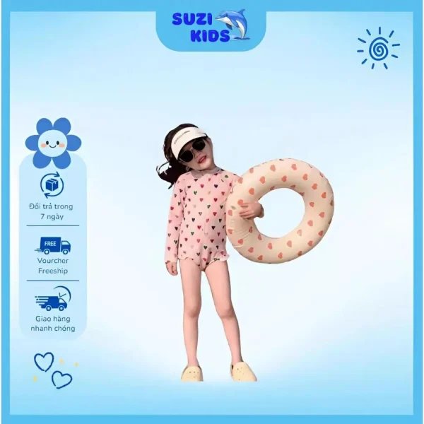 Đồ Bơi Cho Bé Gái Mùa Hè Tay Dài Kiểu Mới- Suzi Kids - Hình ảnh 2